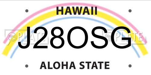 J28OSG Hawaii License Plate
