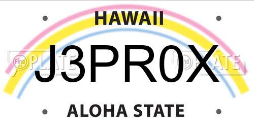 J3PR0X Hawaii License Plate