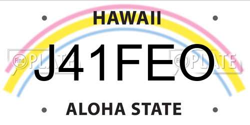 J41FEO Hawaii License Plate