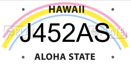 J452AS Hawaii License Plate