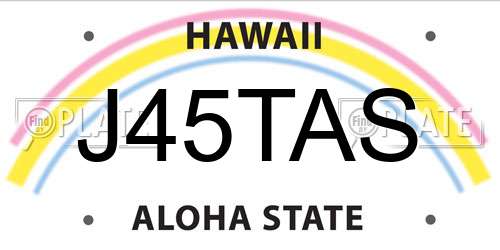 J45TAS Hawaii License Plate