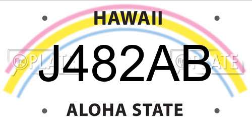 J482AB Hawaii License Plate