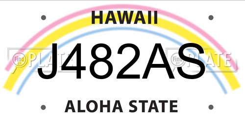 J482AS Hawaii License Plate