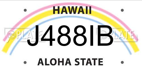 J488IB Hawaii License Plate