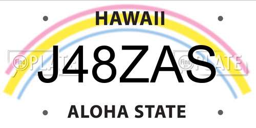 J48ZAS Hawaii License Plate