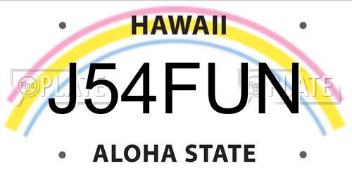 J54FUN Hawaii License Plate