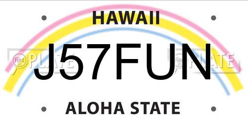 J57FUN Hawaii License Plate