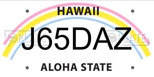 J65DAZ Hawaii License Plate