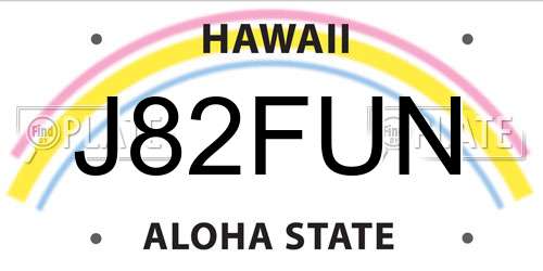 J82FUN Hawaii License Plate