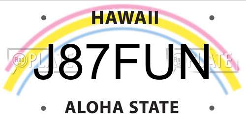 J87FUN Hawaii License Plate
