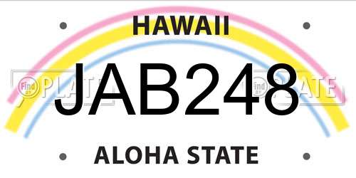 JAB248 Hawaii License Plate