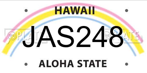 JAS248 Hawaii License Plate