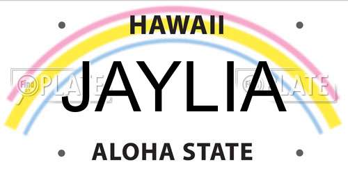 JAYLIA Hawaii License Plate