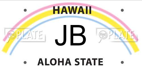 JB Hawaii License Plate