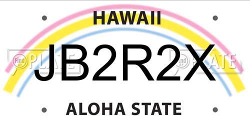 JB2R2X Hawaii License Plate