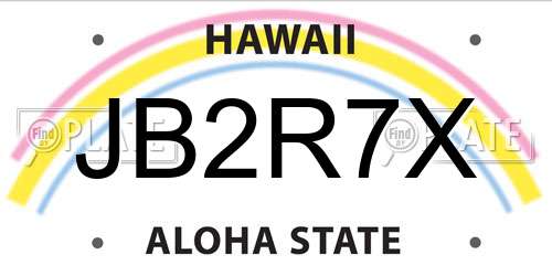 JB2R7X Hawaii License Plate