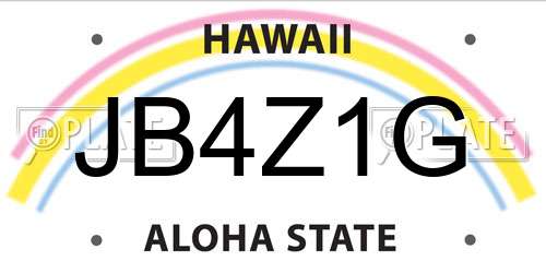 JB4Z1G Hawaii License Plate
