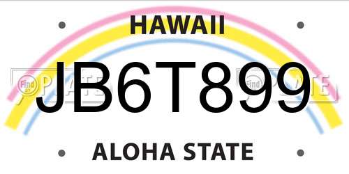 JB6T899 Hawaii License Plate