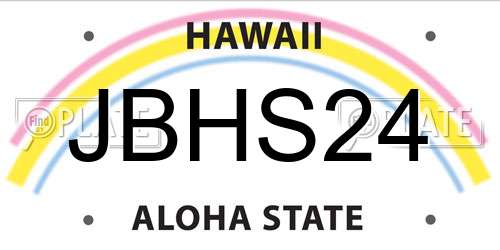 JBHS24 Hawaii License Plate