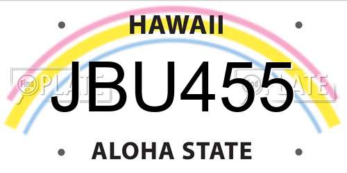 JBU455 Hawaii License Plate