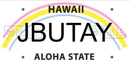 JBUTAY Hawaii License Plate
