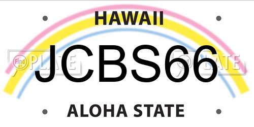 JCBS66 Hawaii License Plate