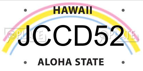 JCCD52 Hawaii License Plate