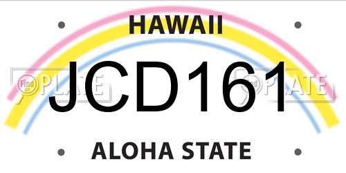 JCD161 Hawaii License Plate