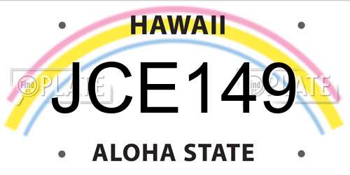 JCE149 Hawaii License Plate