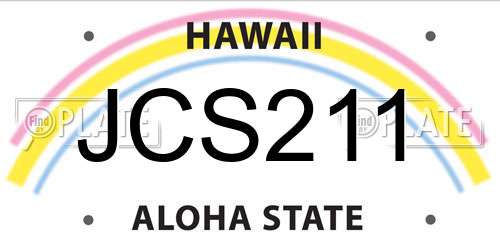 JCS211 Hawaii License Plate