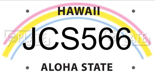 JCS566 Hawaii License Plate