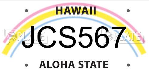 JCS567 Hawaii License Plate