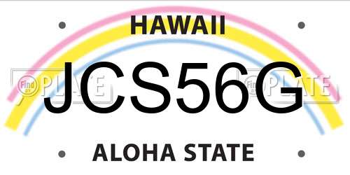 JCS56G Hawaii License Plate