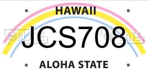 JCS708 Hawaii License Plate