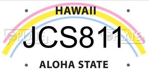 JCS811 Hawaii License Plate