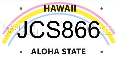 JCS866 Hawaii License Plate