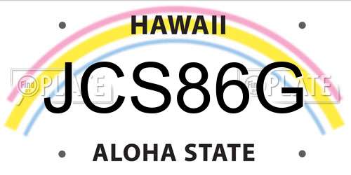 JCS86G Hawaii License Plate