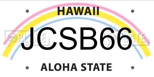 JCSB66 Hawaii License Plate