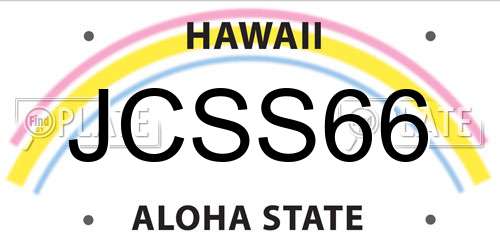 JCSS66 Hawaii License Plate
