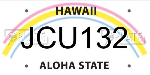 JCU132 Hawaii License Plate