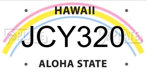 JCY320 Hawaii License Plate