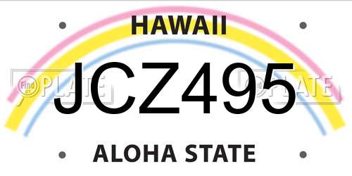 JCZ495 Hawaii License Plate