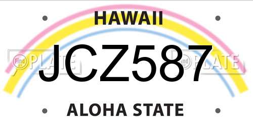 JCZ587 Hawaii License Plate