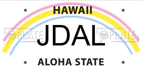 JDAL Hawaii License Plate
