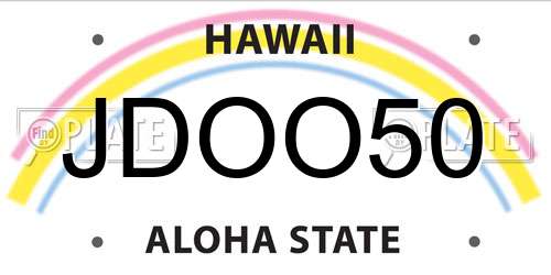 JDOO50 Hawaii License Plate