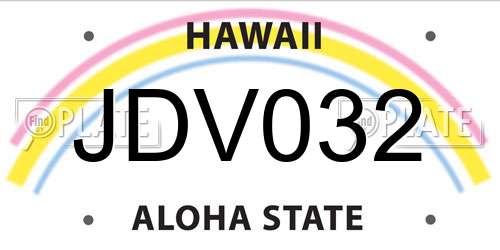 JDV032 Hawaii License Plate