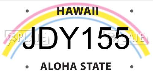 JDY155 Hawaii License Plate