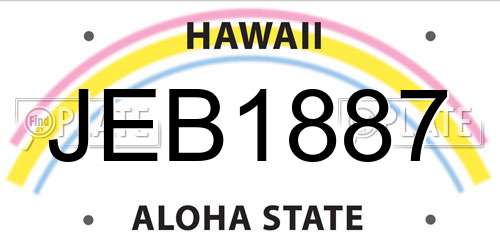 JEB1887 Hawaii License Plate