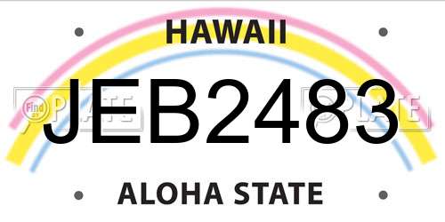 JEB2483 Hawaii License Plate