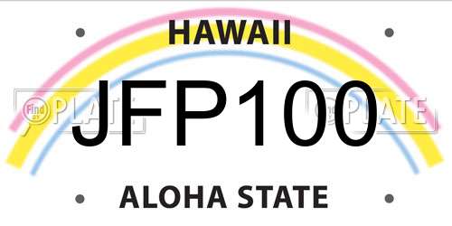 JFP100 Hawaii License Plate